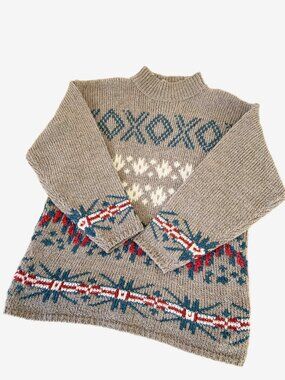 Vintage 1990s Cottage Sweater / Made in Hong Kong / size Medium